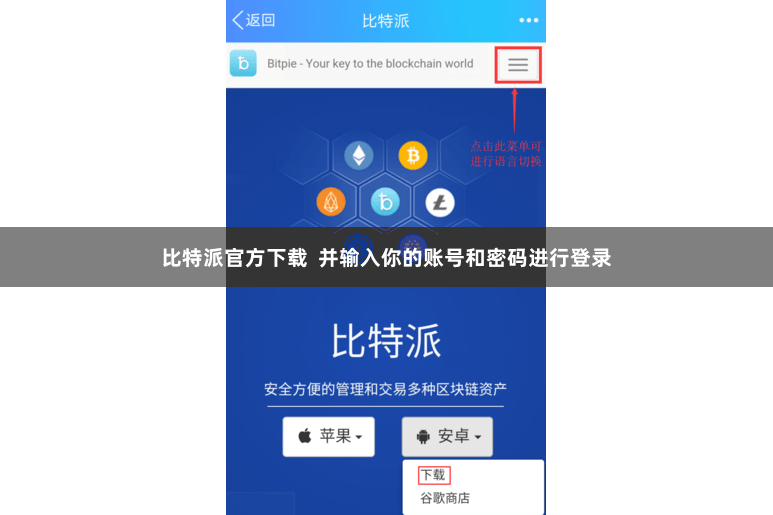 比特派官方下载  并输入你的账号和密码进行登录