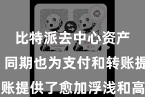 比特派去中心资产钱包  同期也为支付和转账提供了愈加浮浅和高效的风景